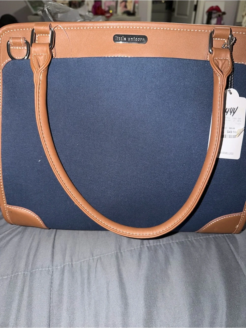Little Unicorn Navy and Tan Tote Bag
